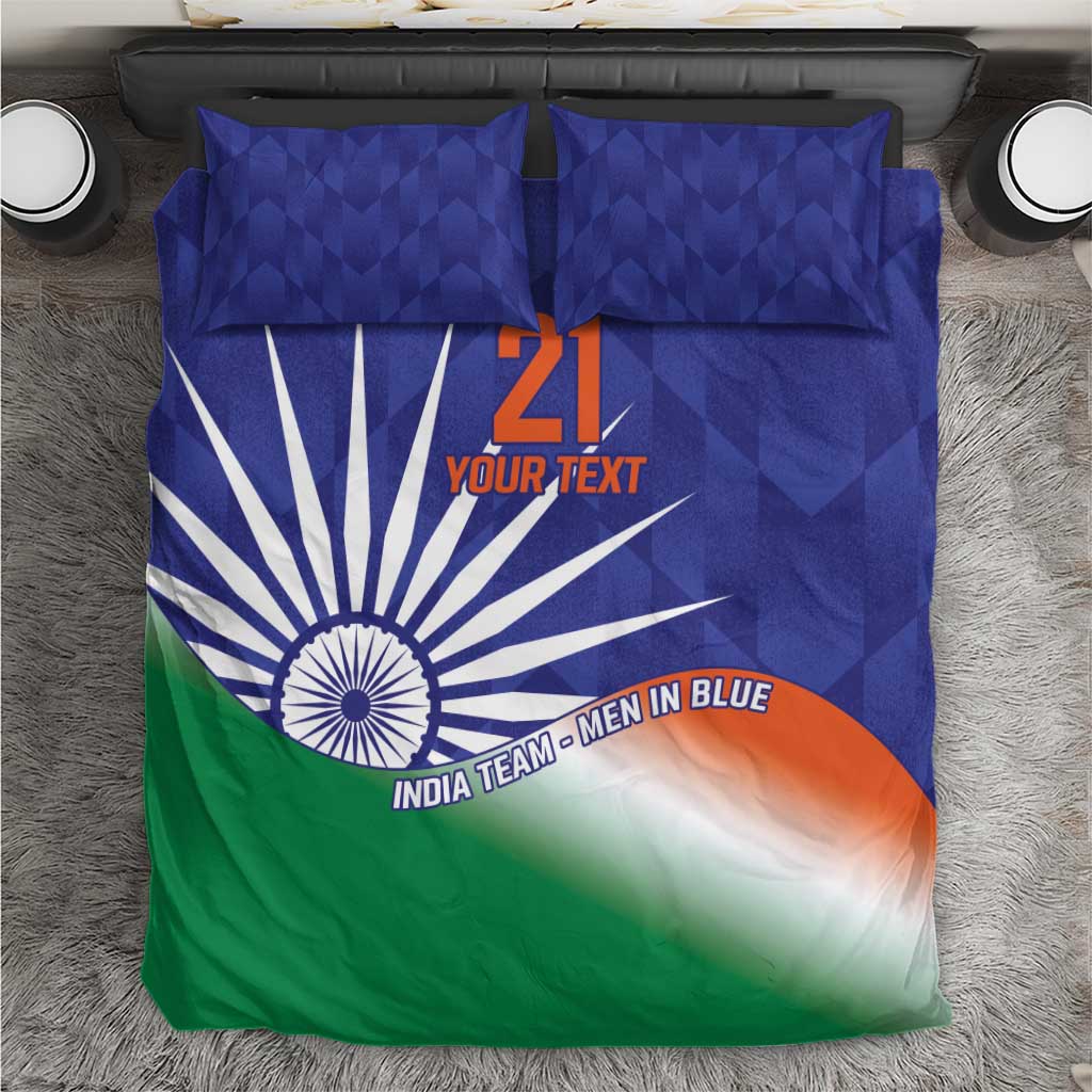 India Cricket Custom Bedding Set Ashoka Chakra with Flag Style - Vibe Hoodie Shop