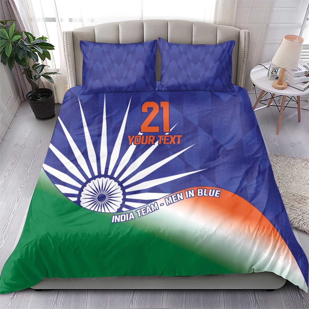 India Cricket Custom Bedding Set Ashoka Chakra with Flag Style - Vibe Hoodie Shop