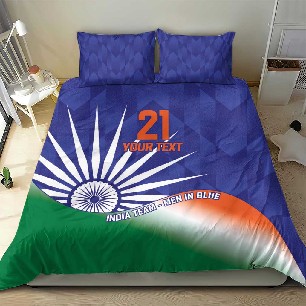 India Cricket Custom Bedding Set Ashoka Chakra with Flag Style - Vibe Hoodie Shop