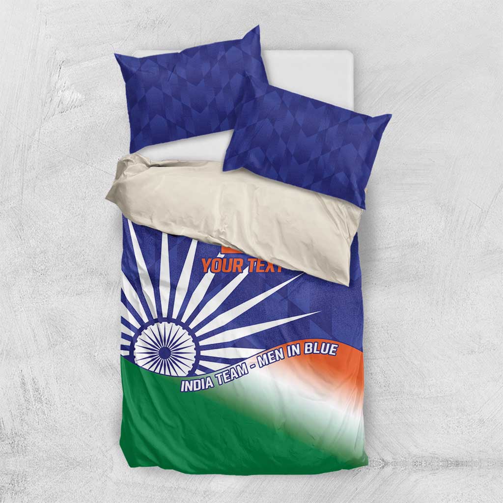 India Cricket Custom Bedding Set Ashoka Chakra with Flag Style - Vibe Hoodie Shop