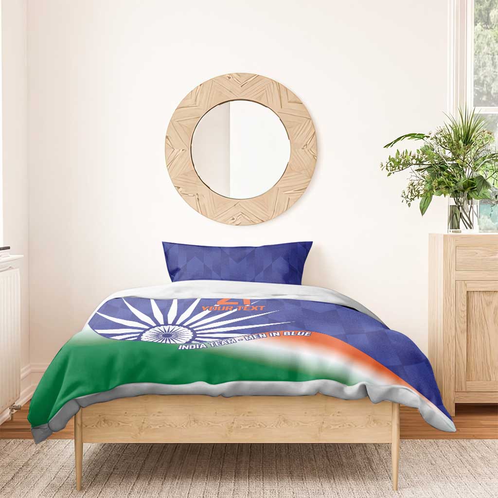 India Cricket Custom Bedding Set Ashoka Chakra with Flag Style - Vibe Hoodie Shop