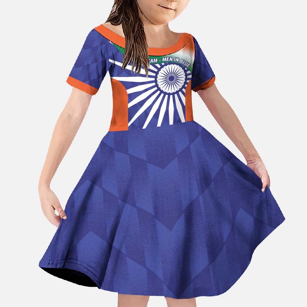 India Cricket Custom Family Matching Long Sleeve Bodycon Dress and Hawaiian Shirt Ashoka Chakra with Flag Style