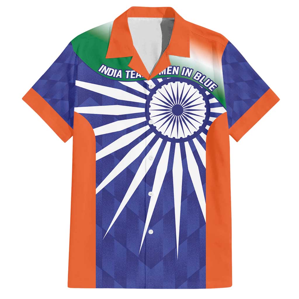 India Cricket Custom Family Matching Long Sleeve Bodycon Dress and Hawaiian Shirt Ashoka Chakra with Flag Style