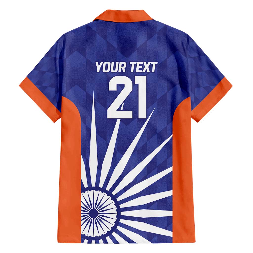 India Cricket Custom Family Matching Long Sleeve Bodycon Dress and Hawaiian Shirt Ashoka Chakra with Flag Style