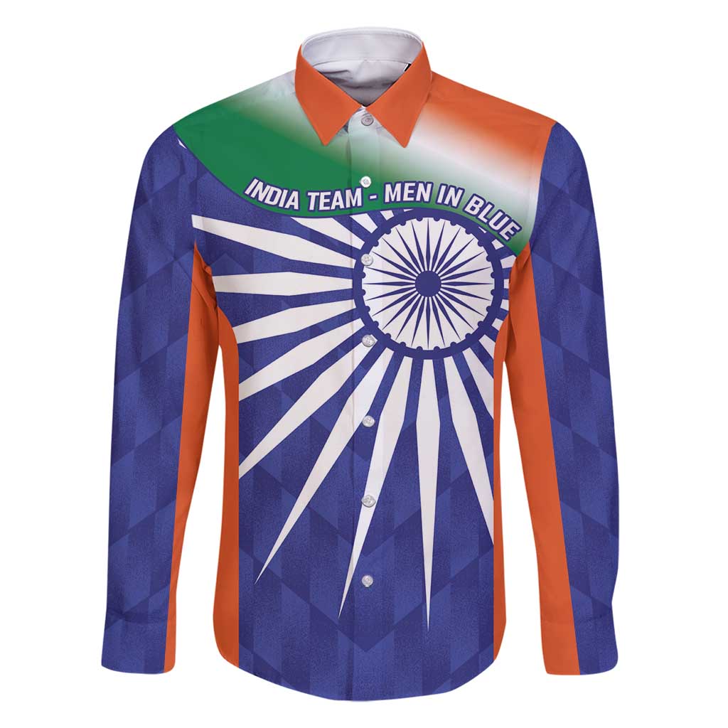 India Cricket Custom Family Matching Long Sleeve Bodycon Dress and Hawaiian Shirt Ashoka Chakra with Flag Style