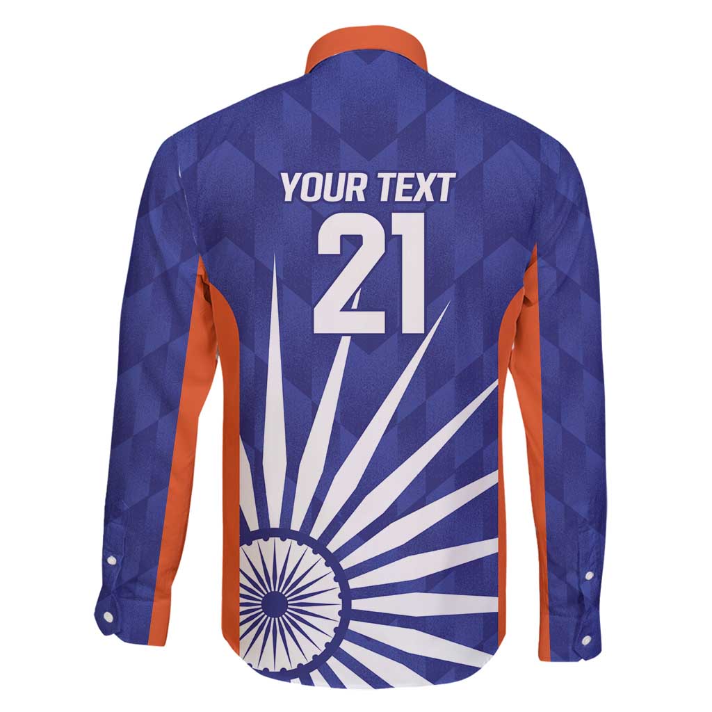 India Cricket Custom Family Matching Long Sleeve Bodycon Dress and Hawaiian Shirt Ashoka Chakra with Flag Style