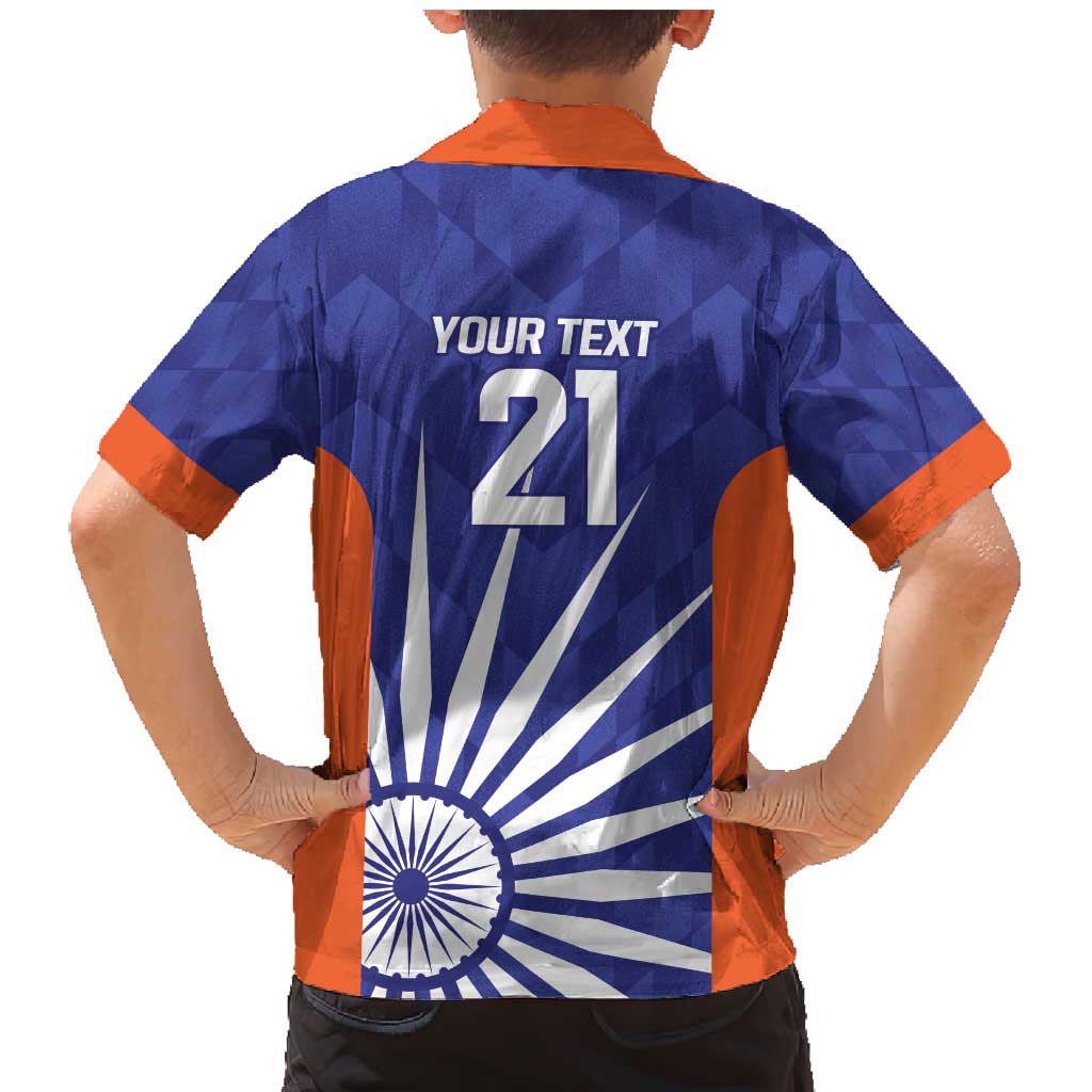 India Cricket Custom Family Matching Mermaid Dress and Hawaiian Shirt Ashoka Chakra with Flag Style