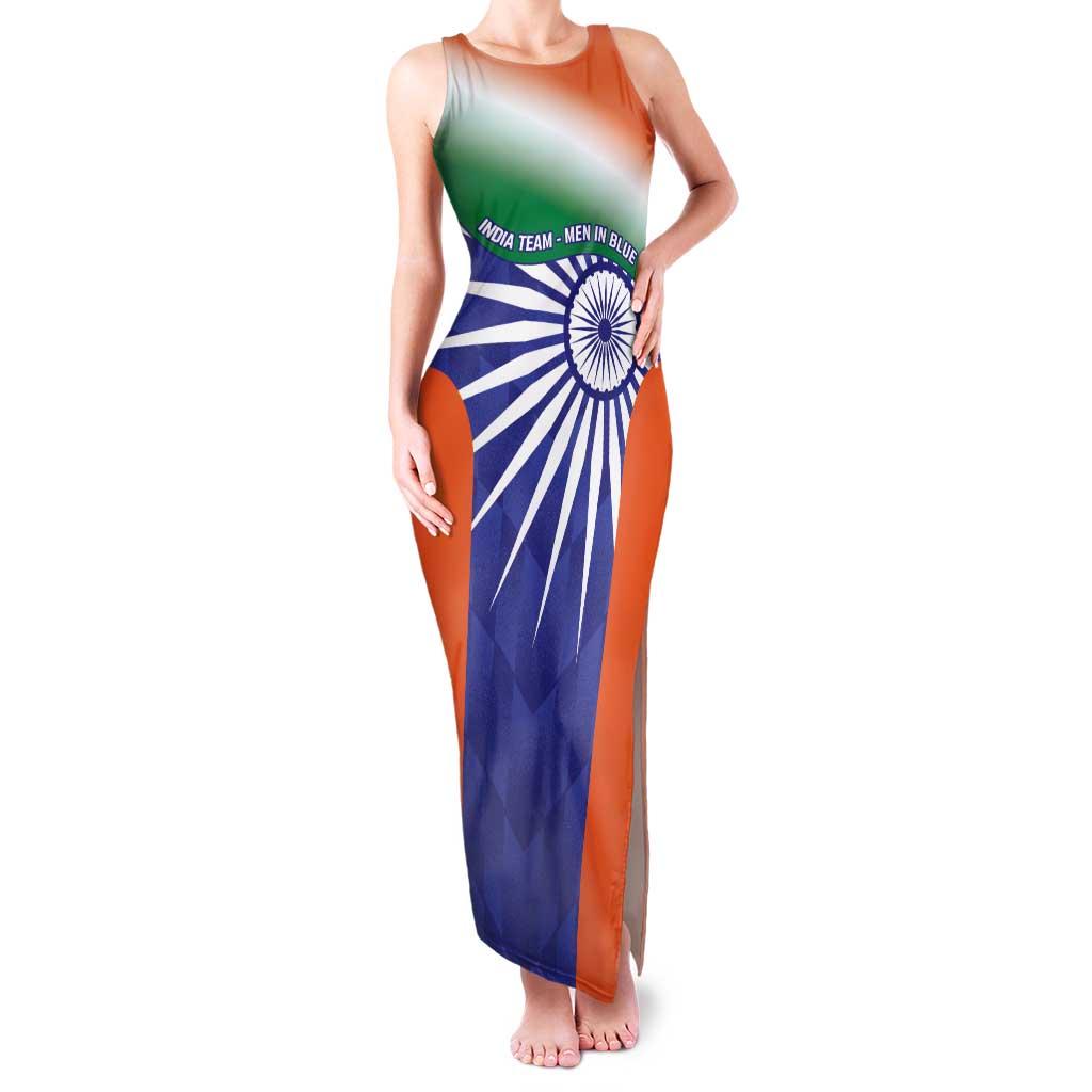 India Cricket Custom Family Matching Tank Maxi Dress and Hawaiian Shirt Ashoka Chakra with Flag Style