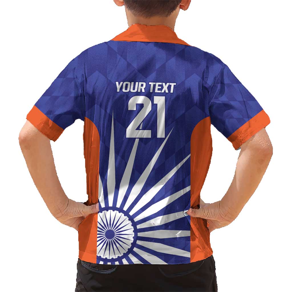 India Cricket Custom Hawaiian Shirt Ashoka Chakra with Flag Style - Vibe Hoodie Shop