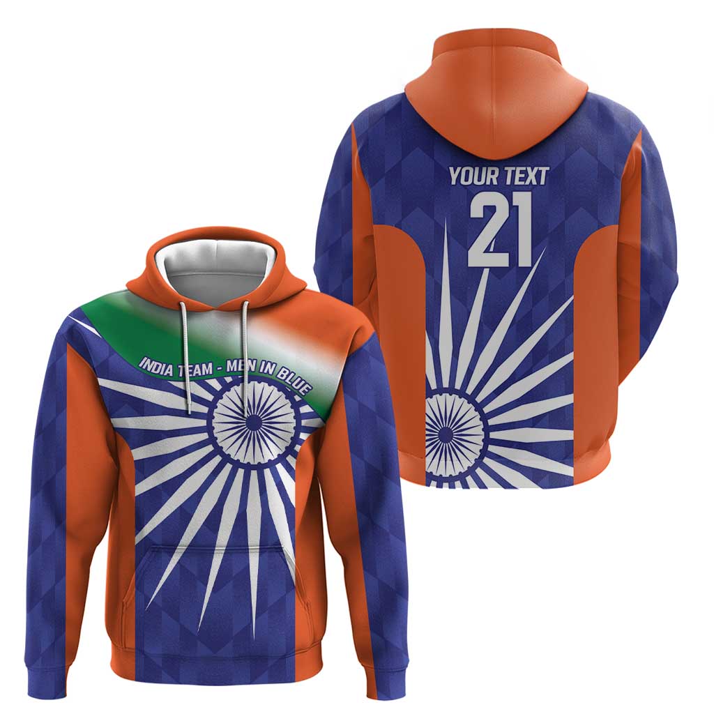 India Cricket Custom Hoodie Ashoka Chakra with Flag Style LT9 - Vibe Hoodie Shop