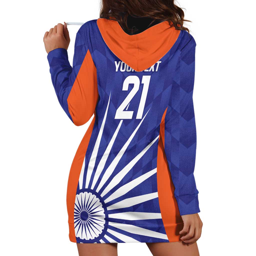 India Cricket Custom Hoodie Dress Ashoka Chakra with Flag Style - Vibe Hoodie Shop