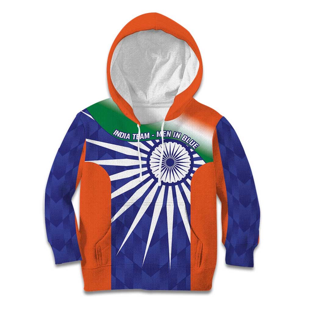 India Cricket Custom Kid Hoodie Ashoka Chakra with Flag Style - Vibe Hoodie Shop