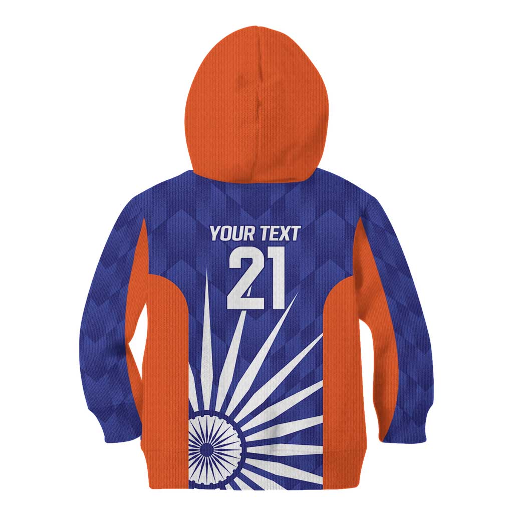 India Cricket Custom Kid Hoodie Ashoka Chakra with Flag Style - Vibe Hoodie Shop