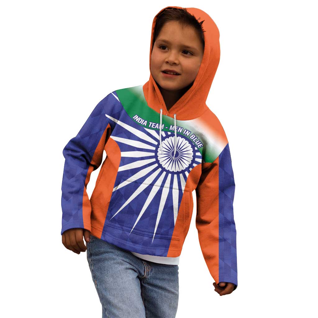 India Cricket Custom Kid Hoodie Ashoka Chakra with Flag Style - Vibe Hoodie Shop