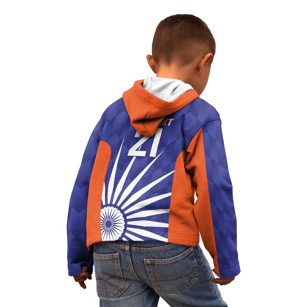 India Cricket Custom Kid Hoodie Ashoka Chakra with Flag Style - Vibe Hoodie Shop