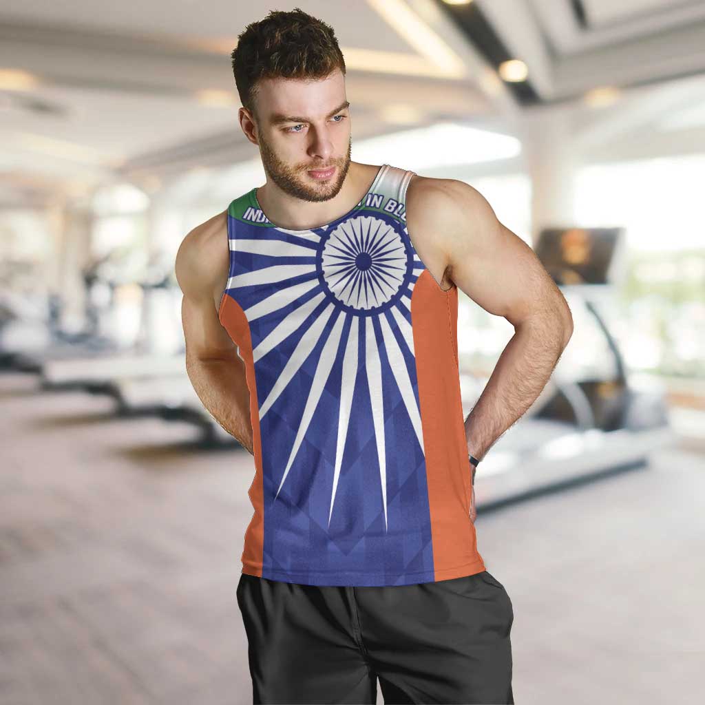 India Cricket Custom Men Tank Top Ashoka Chakra with Flag Style - Vibe Hoodie Shop