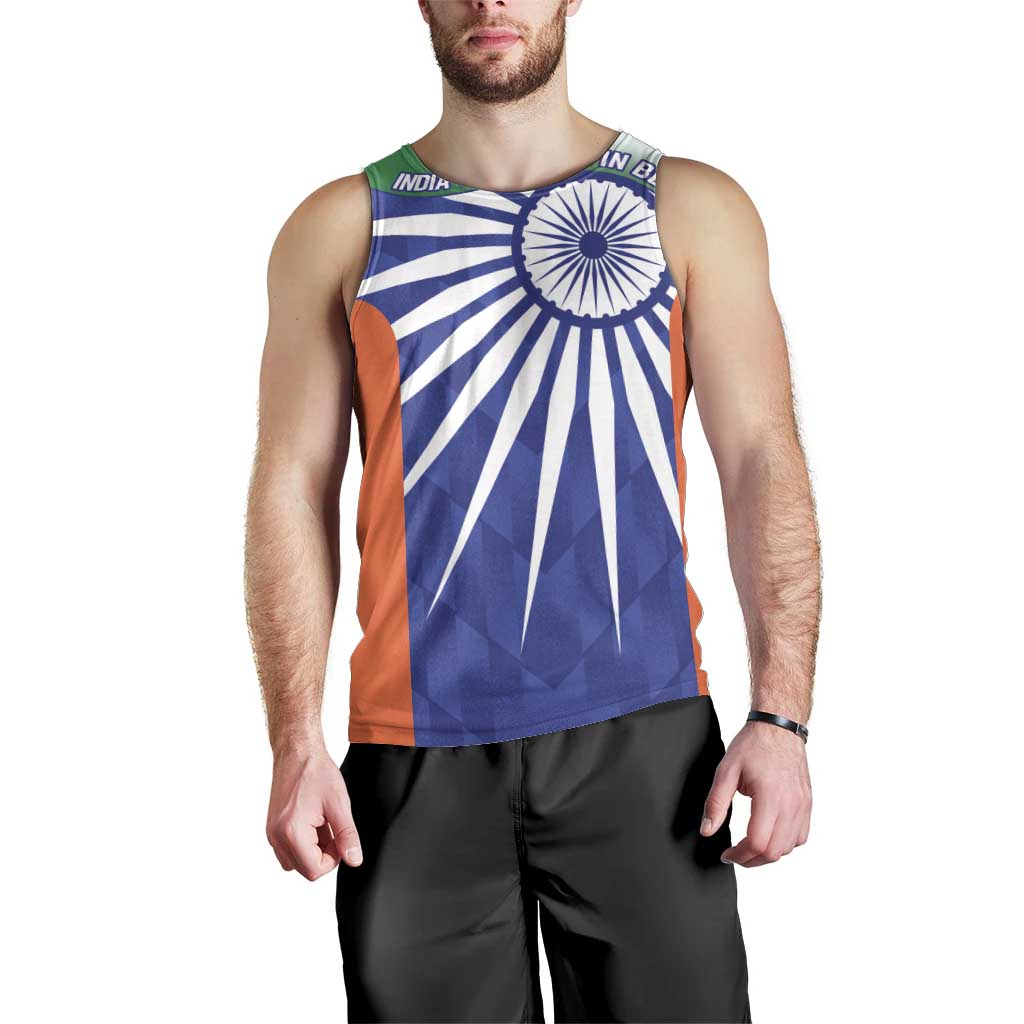 India Cricket Custom Men Tank Top Ashoka Chakra with Flag Style - Vibe Hoodie Shop