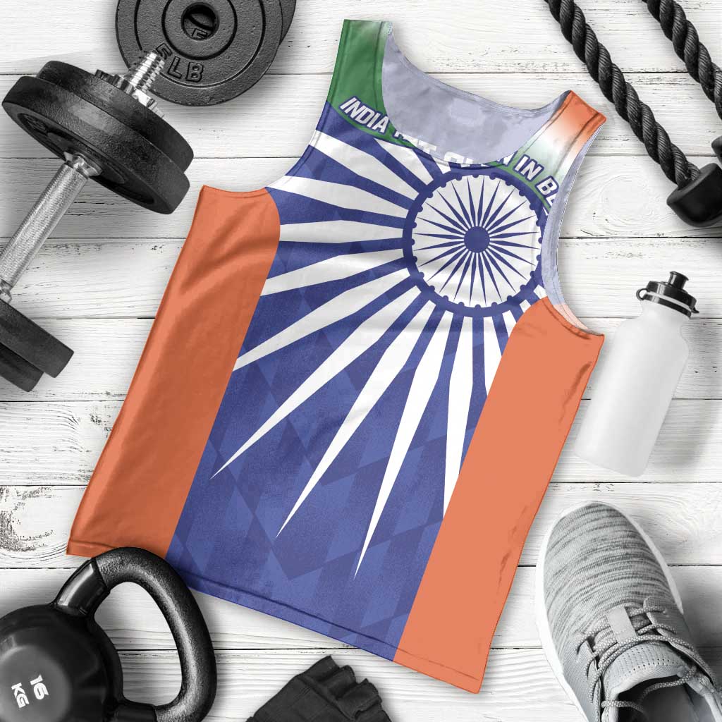 India Cricket Custom Men Tank Top Ashoka Chakra with Flag Style - Vibe Hoodie Shop