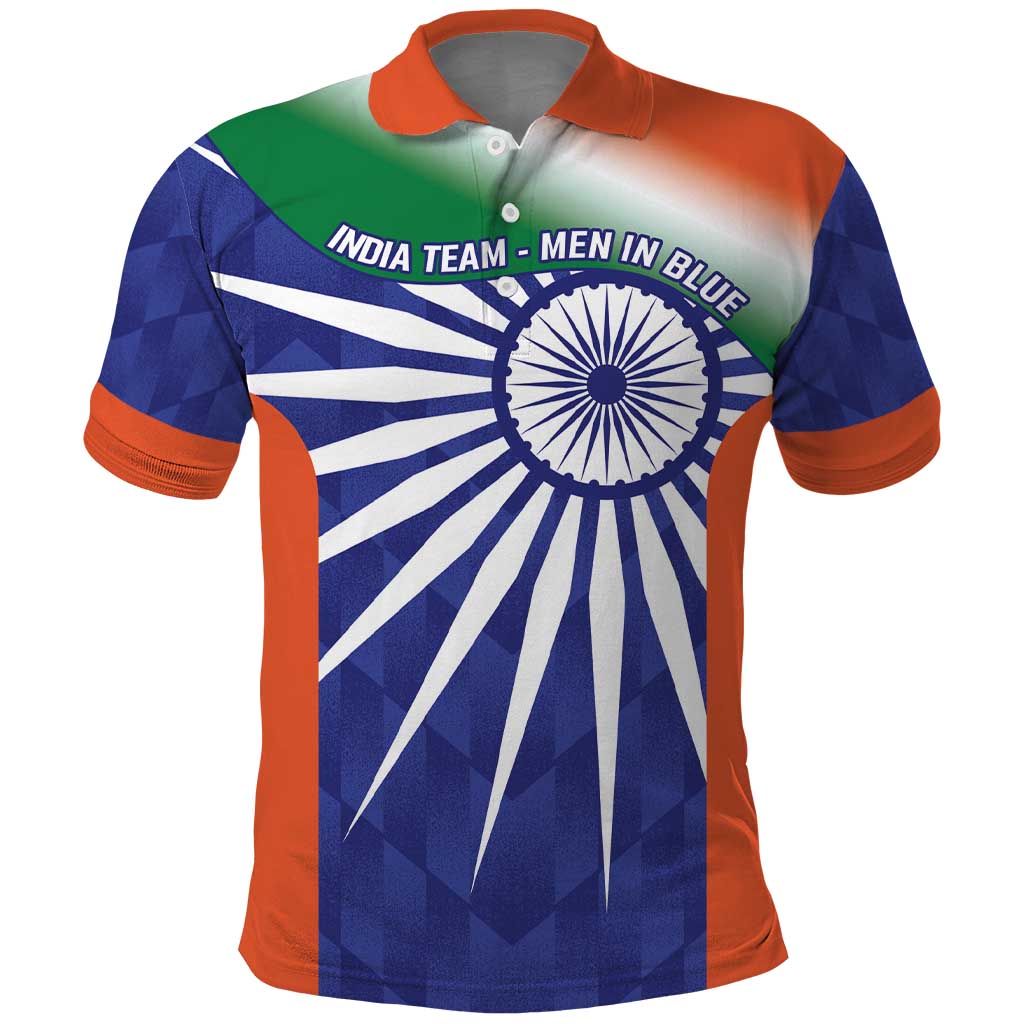 India Cricket Custom Polo Shirt Ashoka Chakra with Flag Style LT9 - Vibe Hoodie Shop