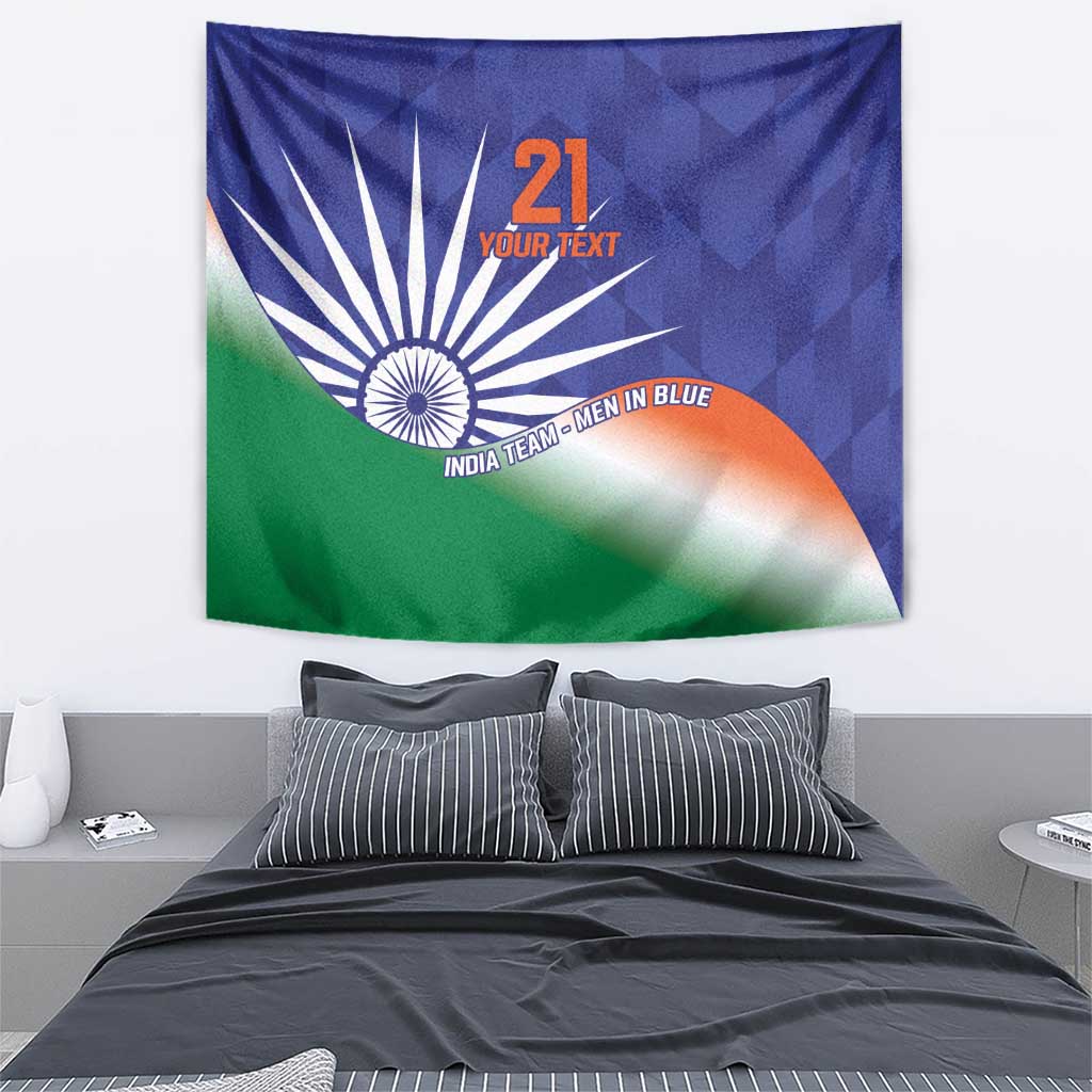 India Cricket Custom Tapestry Ashoka Chakra with Flag Style - Vibe Hoodie Shop