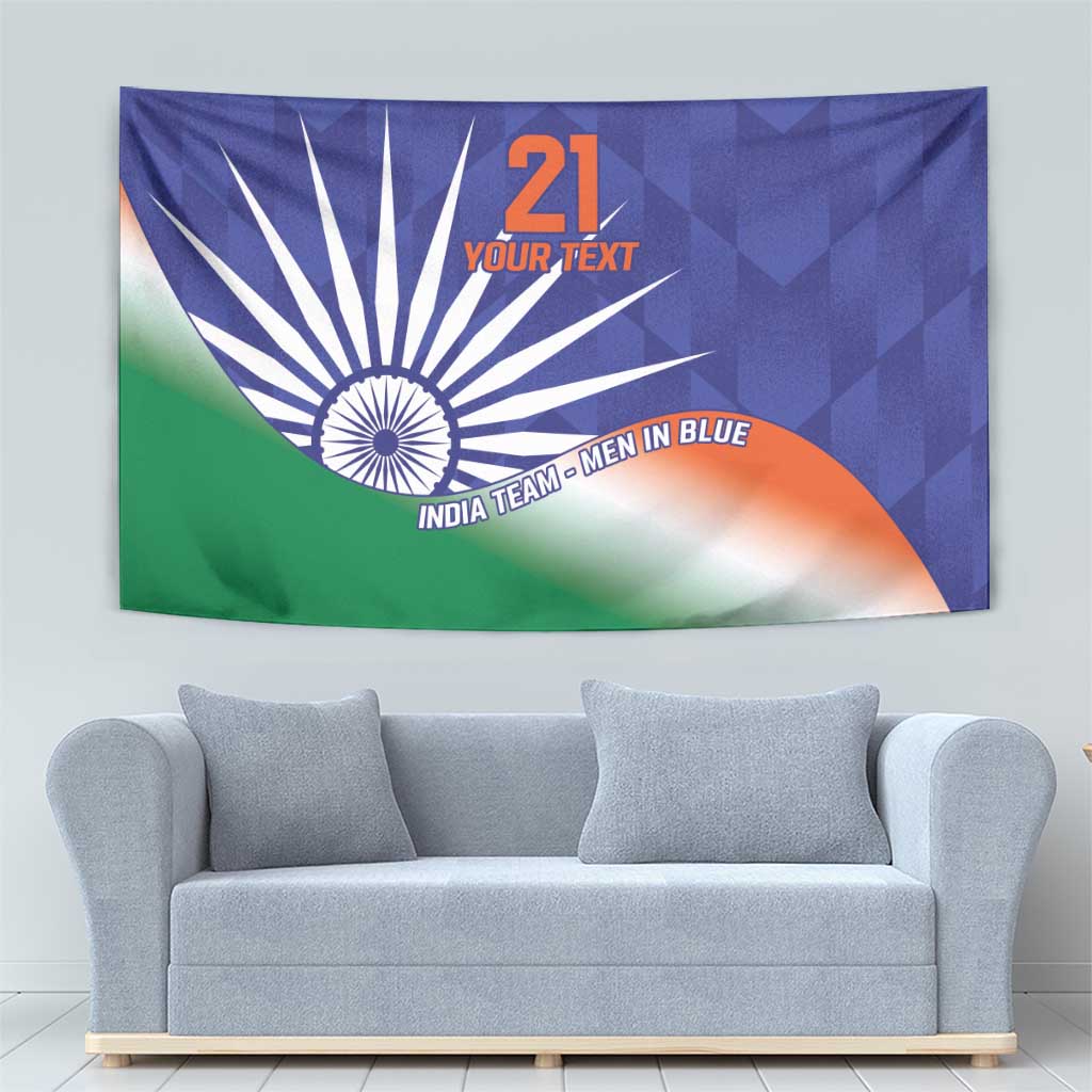 India Cricket Custom Tapestry Ashoka Chakra with Flag Style - Vibe Hoodie Shop