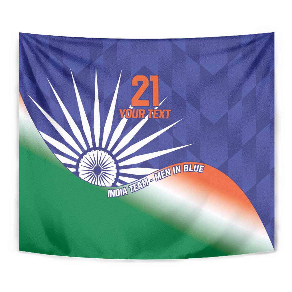 India Cricket Custom Tapestry Ashoka Chakra with Flag Style - Vibe Hoodie Shop