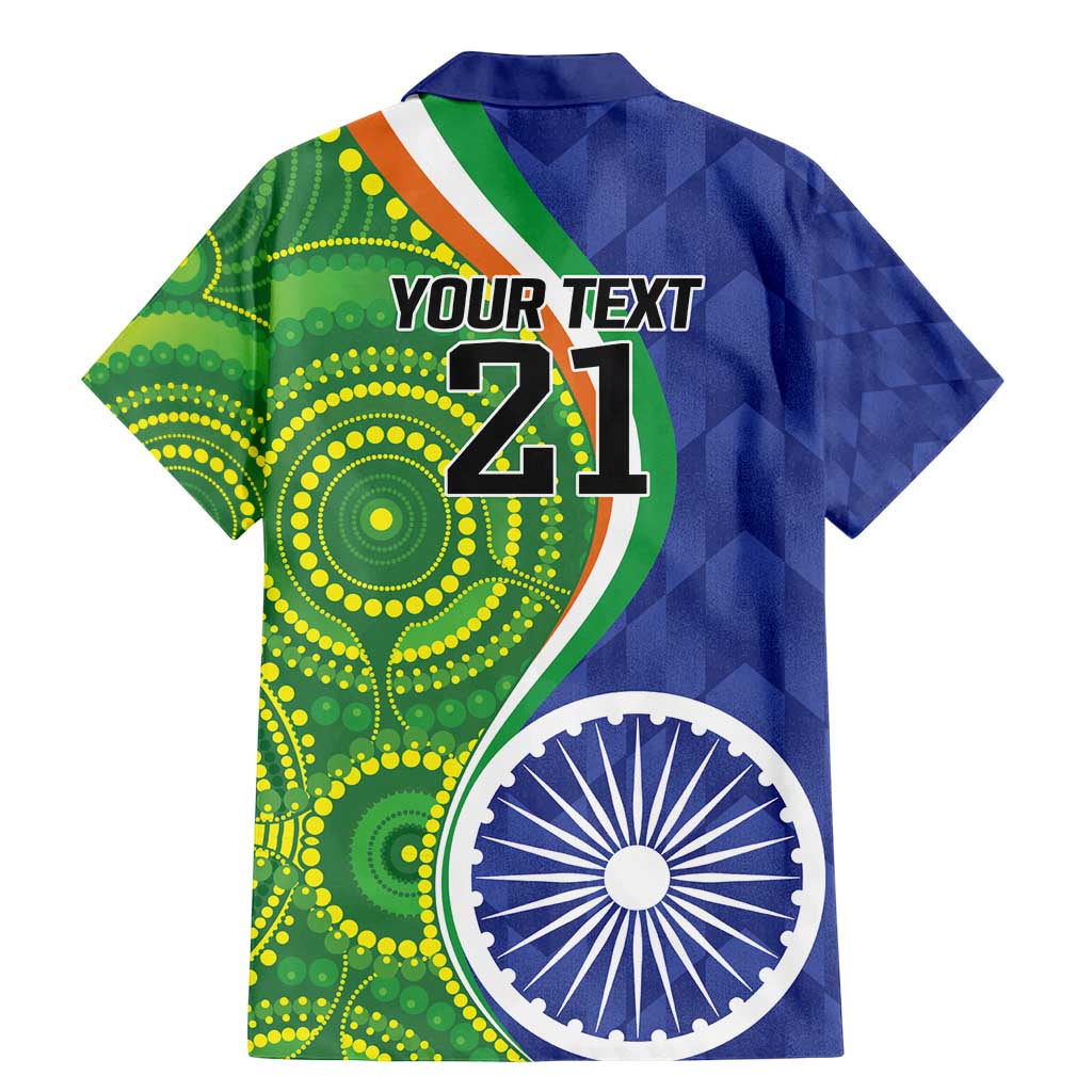 India Vs Australian Cricket Custom Family Matching Mermaid Dress and Hawaiian Shirt Ashoka Chakra and Aboriginal Together