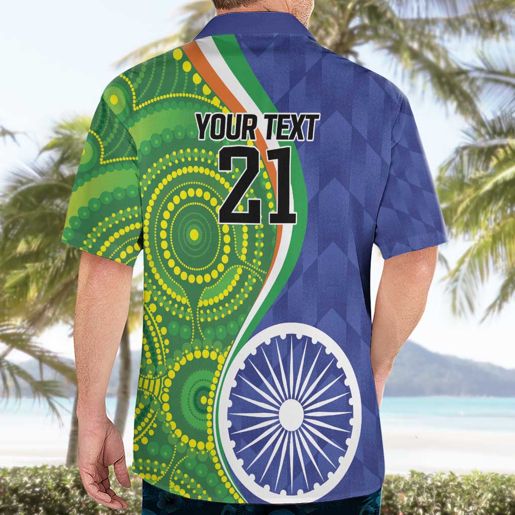 India Vs Australian Cricket Custom Hawaiian Shirt Ashoka Chakra and Aboriginal Together - Vibe Hoodie Shop