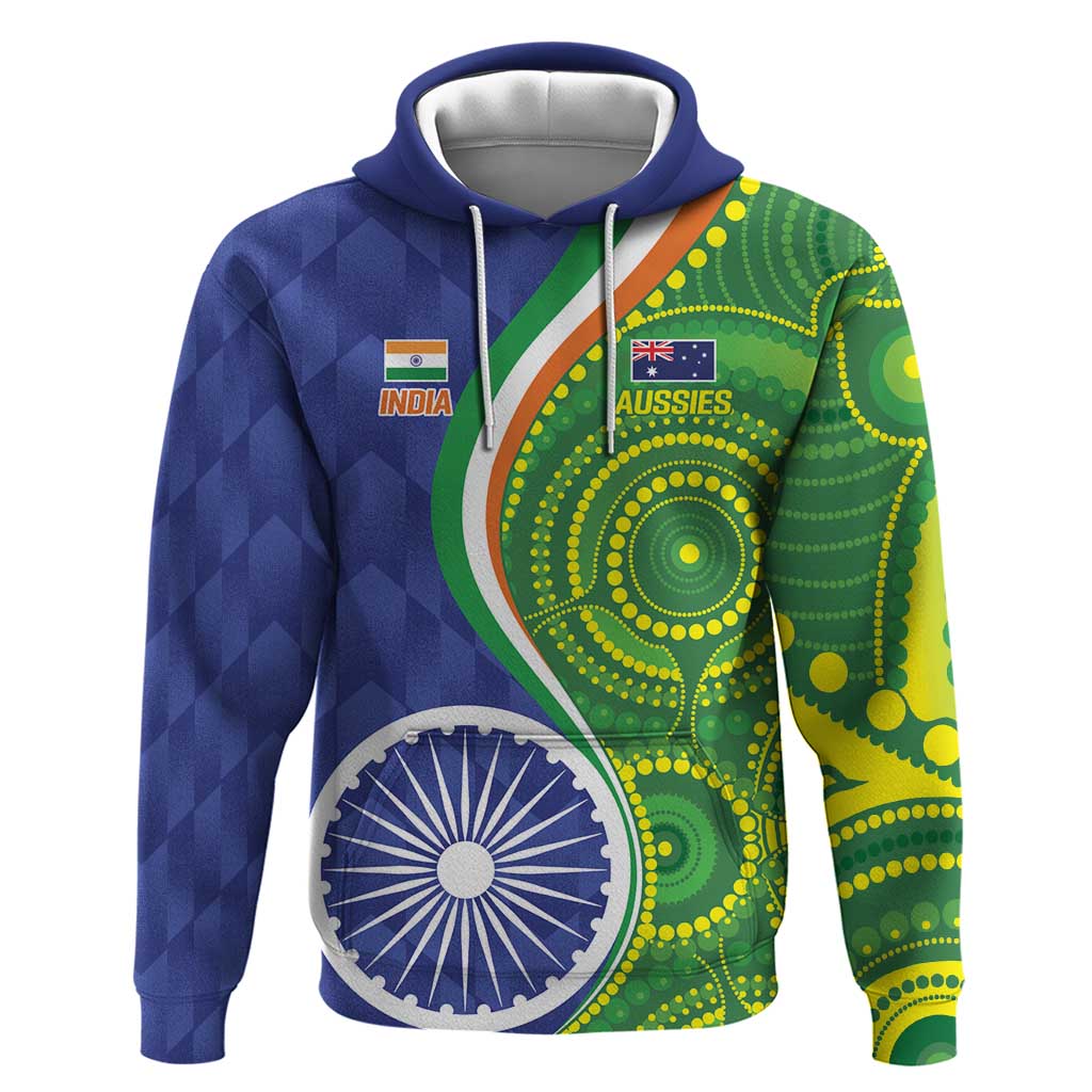 India Vs Australian Cricket Custom Hoodie Ashoka Chakra and Aboriginal Together LT9 - Vibe Hoodie Shop