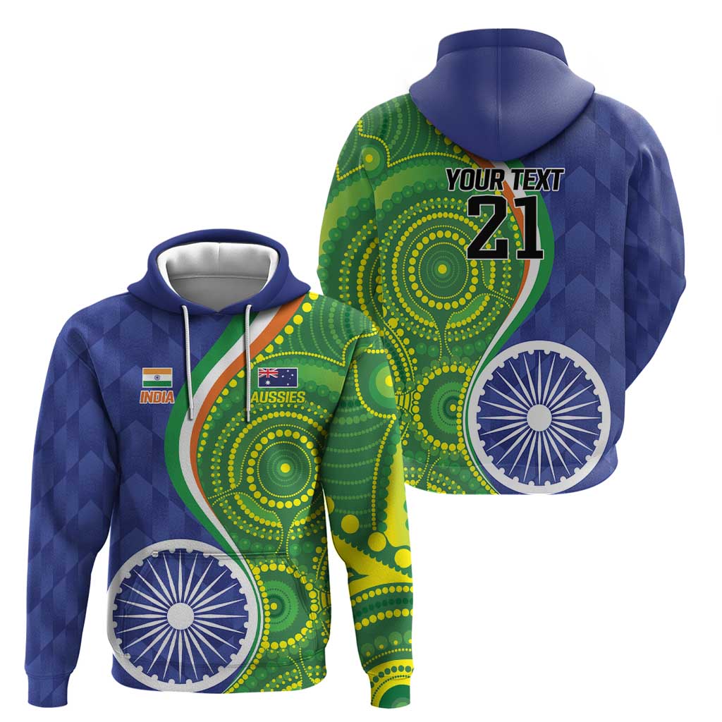 India Vs Australian Cricket Custom Hoodie Ashoka Chakra and Aboriginal Together LT9 - Vibe Hoodie Shop