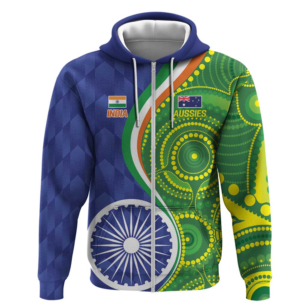 India Vs Australian Cricket Custom Hoodie Ashoka Chakra and Aboriginal Together LT9 - Vibe Hoodie Shop