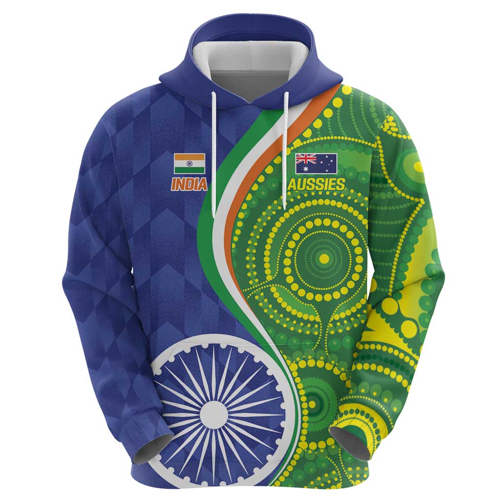 India Vs Australian Cricket Custom Hoodie Ashoka Chakra and Aboriginal Together LT9 - Vibe Hoodie Shop