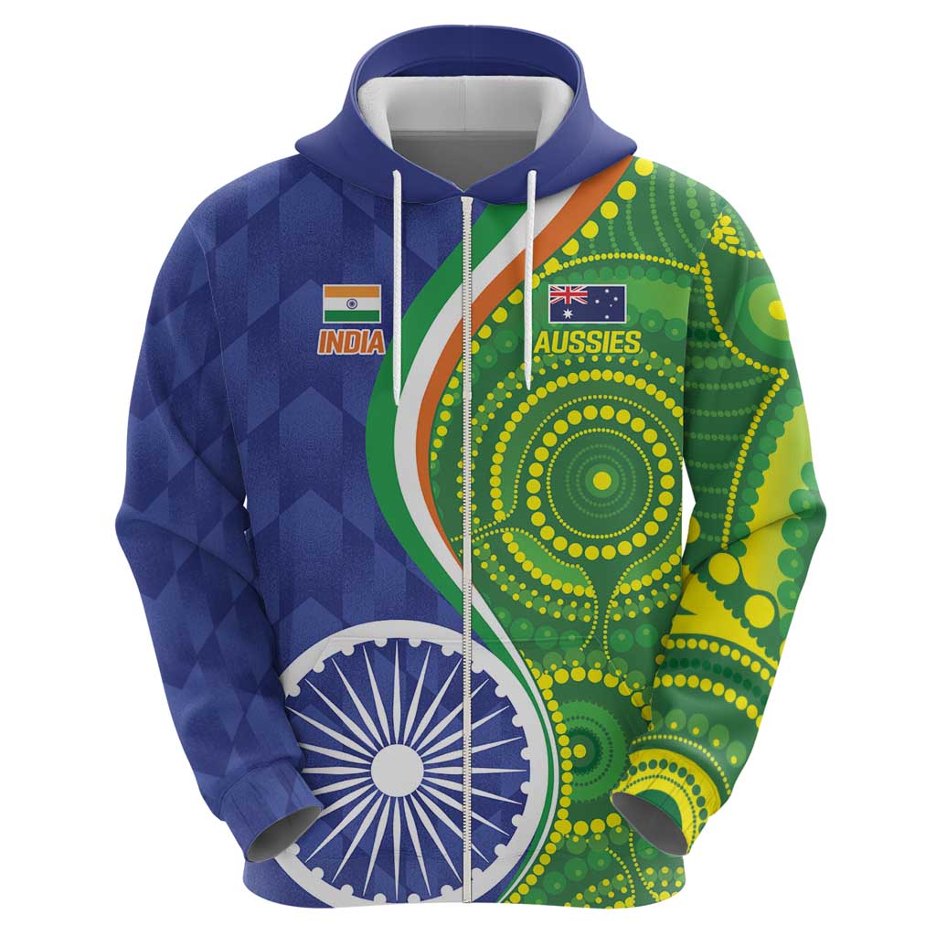 India Vs Australian Cricket Custom Hoodie Ashoka Chakra and Aboriginal Together LT9 - Vibe Hoodie Shop