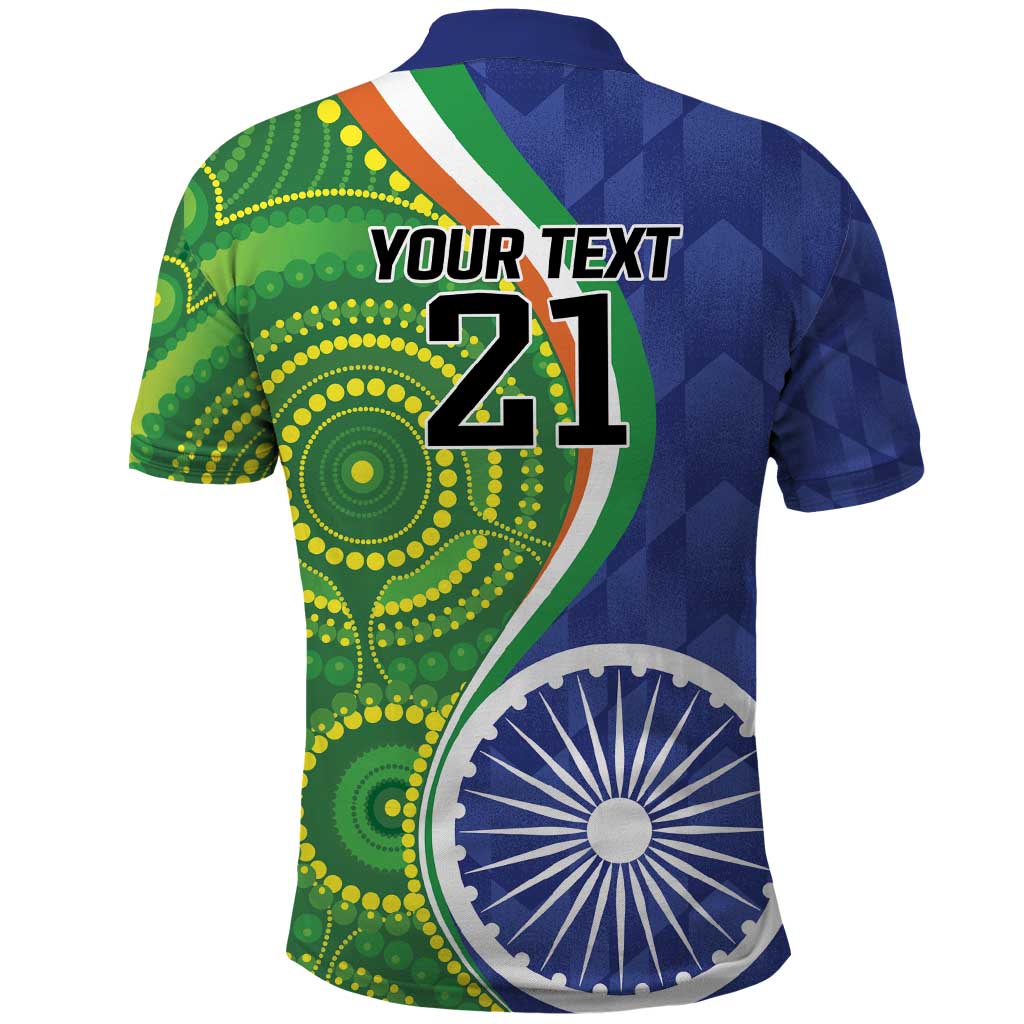 India Vs Australian Cricket Custom Polo Shirt Ashoka Chakra and Aboriginal Together LT9 - Vibe Hoodie Shop