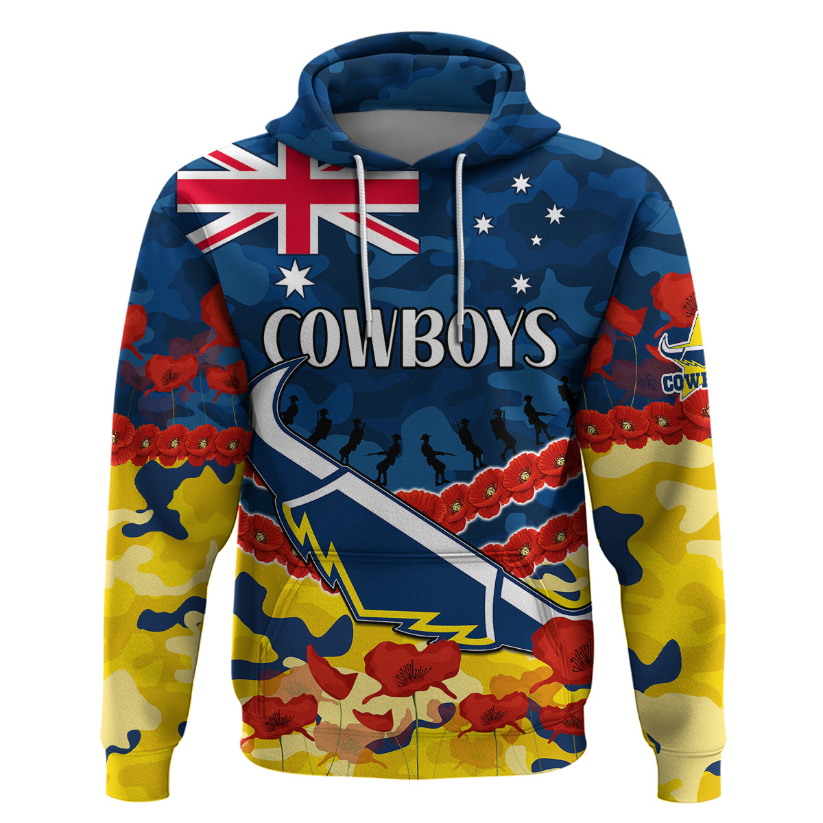 Cowboys Rugby ANZAC Hoodie Lest We Forget LT9 - Vibe Hoodie Shop