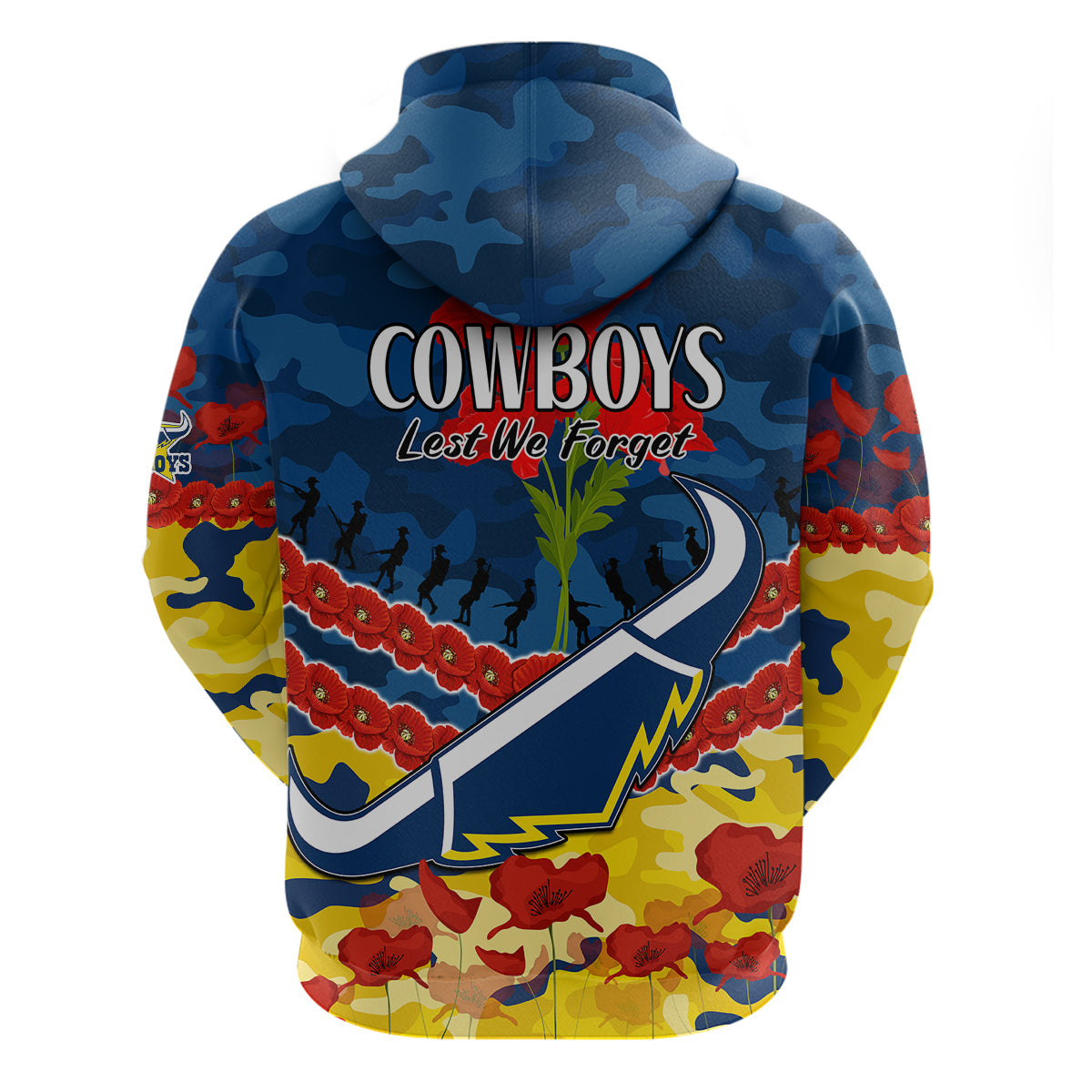 Cowboys Rugby ANZAC Hoodie Lest We Forget LT9 - Vibe Hoodie Shop