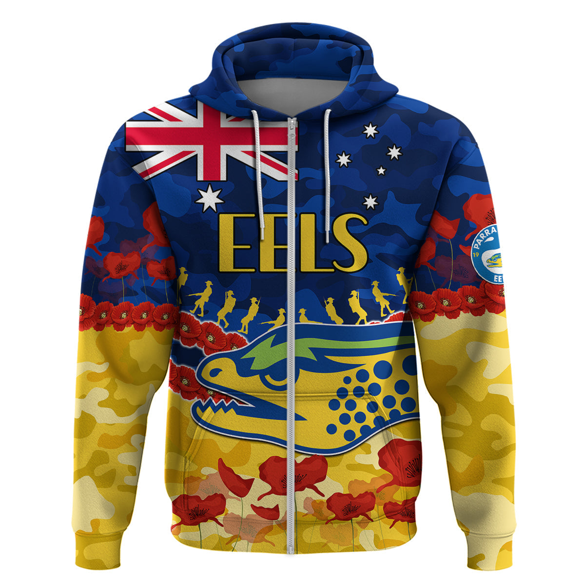 Eels Rugby ANZAC Hoodie Lest We Forget LT9 - Vibe Hoodie Shop