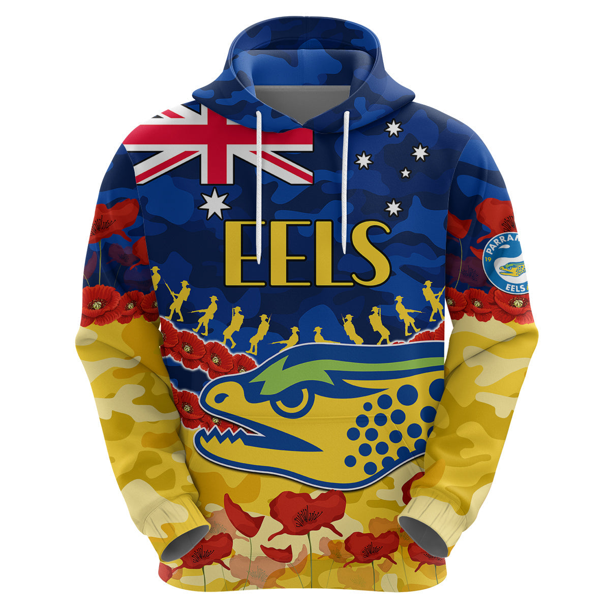 Eels Rugby ANZAC Hoodie Lest We Forget LT9 - Vibe Hoodie Shop