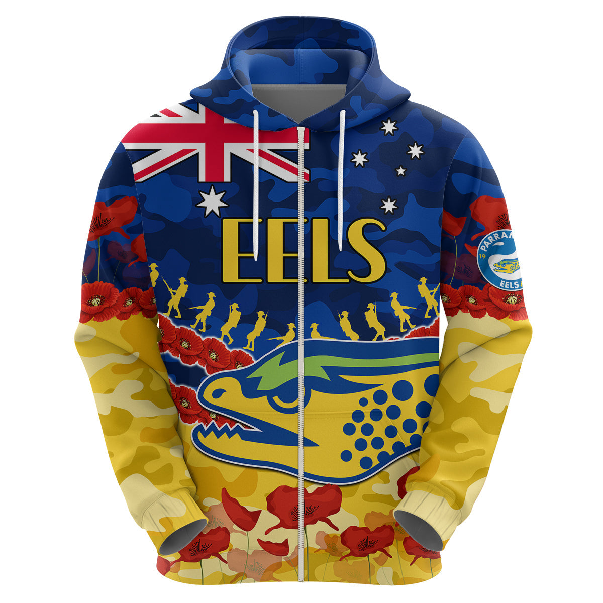 Eels Rugby ANZAC Hoodie Lest We Forget LT9 - Vibe Hoodie Shop