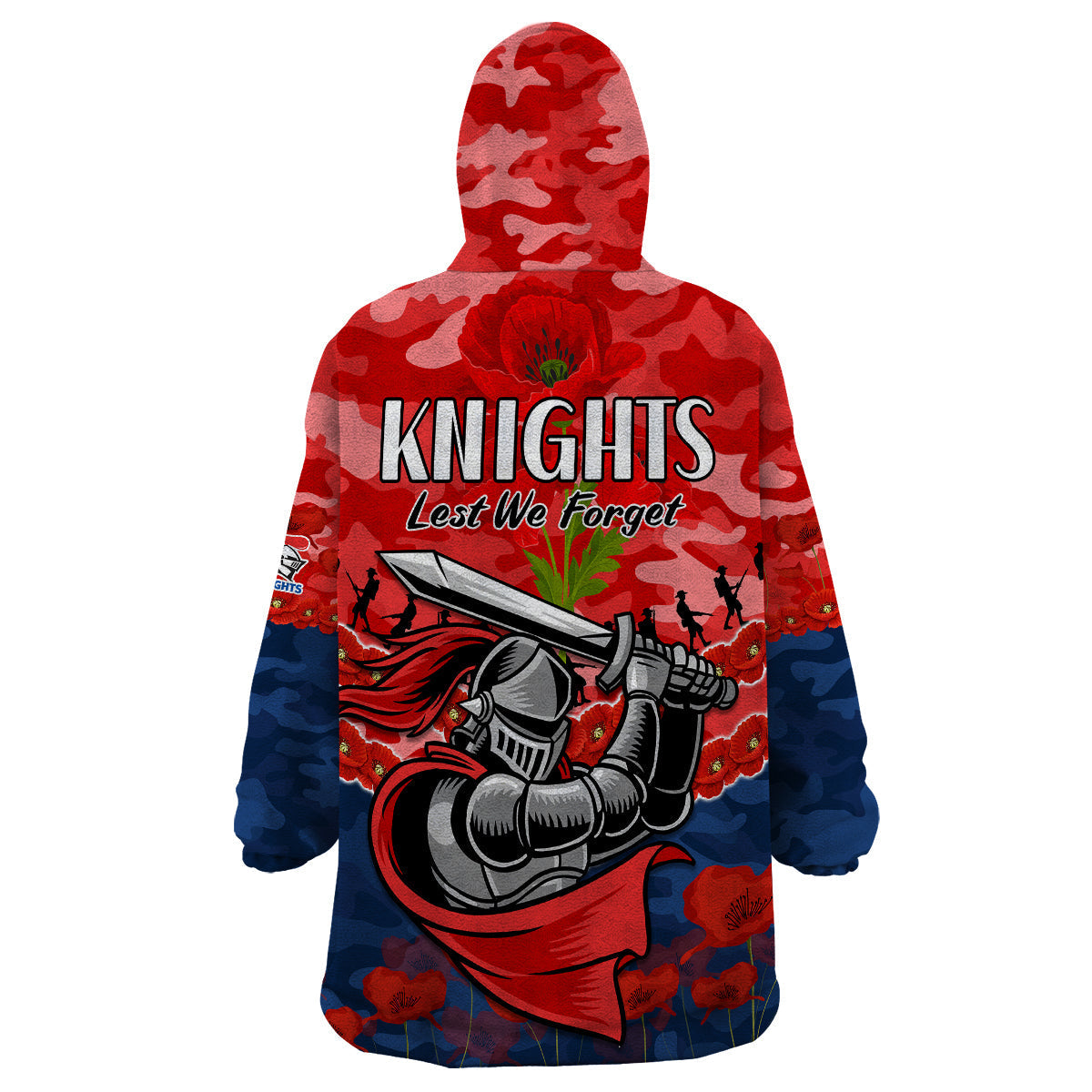 Knights Rugby ANZAC Wearable Blanket Hoodie Lest We Forget - Vibe Hoodie Shop