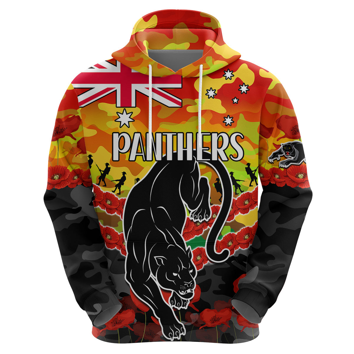 Panthers Rugby ANZAC Hoodie Lest We Forget LT9 - Vibe Hoodie Shop
