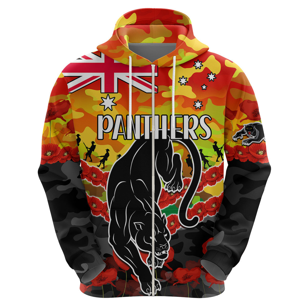 Panthers Rugby ANZAC Hoodie Lest We Forget LT9 - Vibe Hoodie Shop