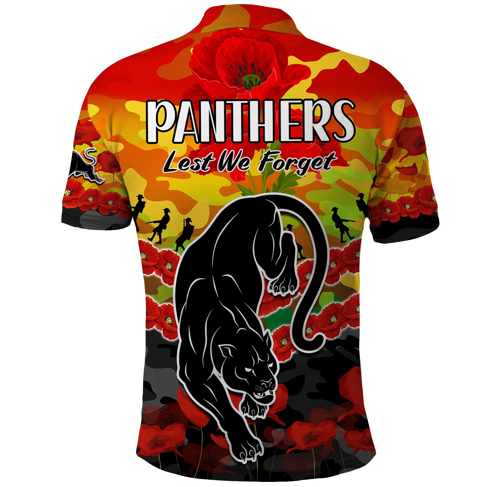 Panthers Rugby ANZAC Polo Shirt Lest We Forget LT9 - Vibe Hoodie Shop