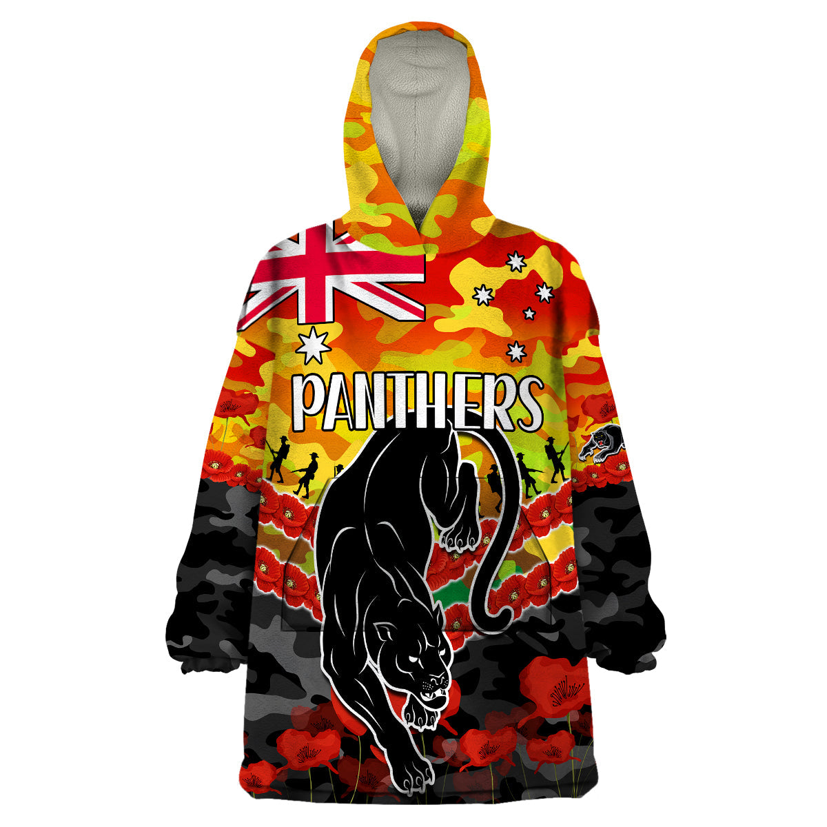 Panthers Rugby ANZAC Wearable Blanket Hoodie Lest We Forget - Vibe Hoodie Shop