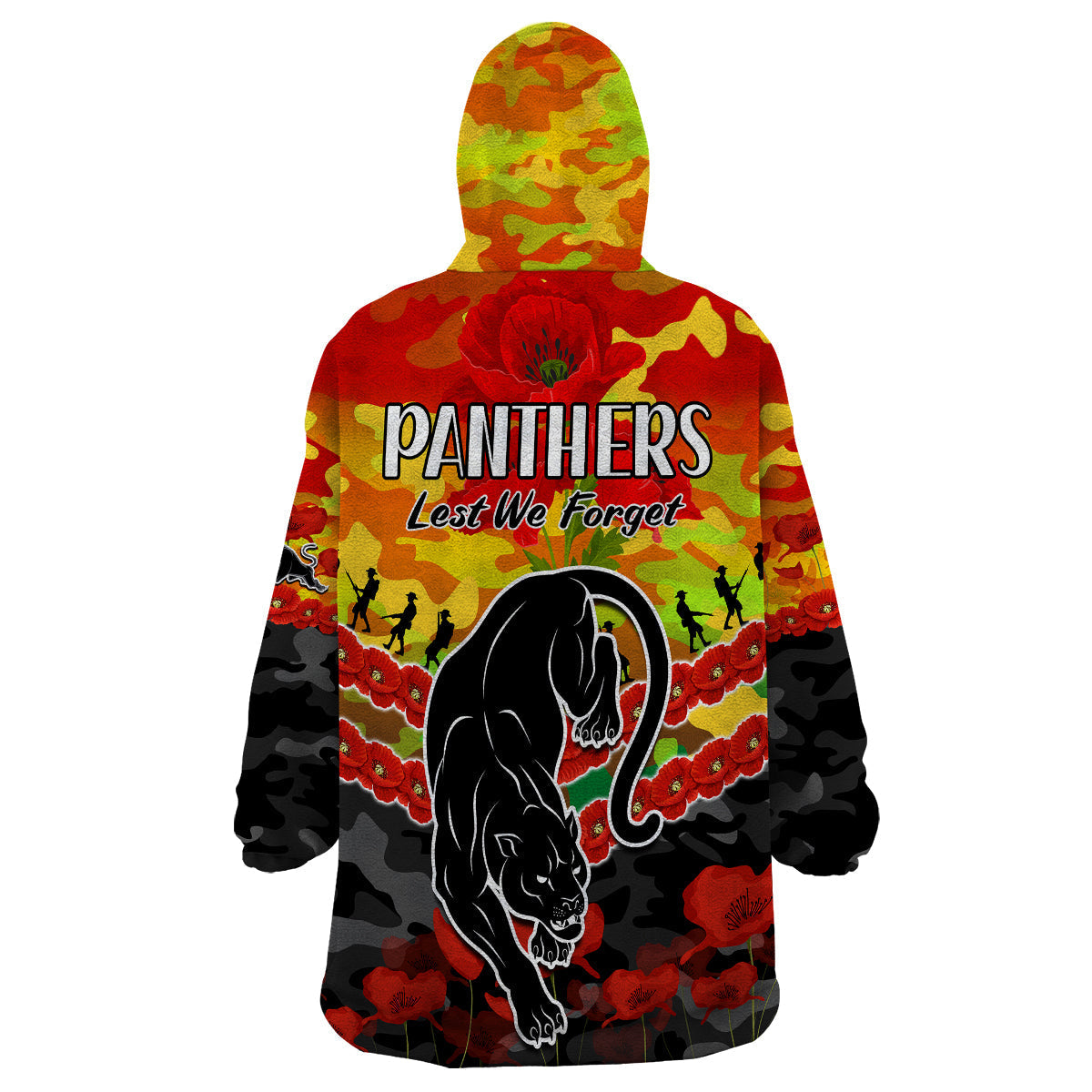 Panthers Rugby ANZAC Wearable Blanket Hoodie Lest We Forget - Vibe Hoodie Shop