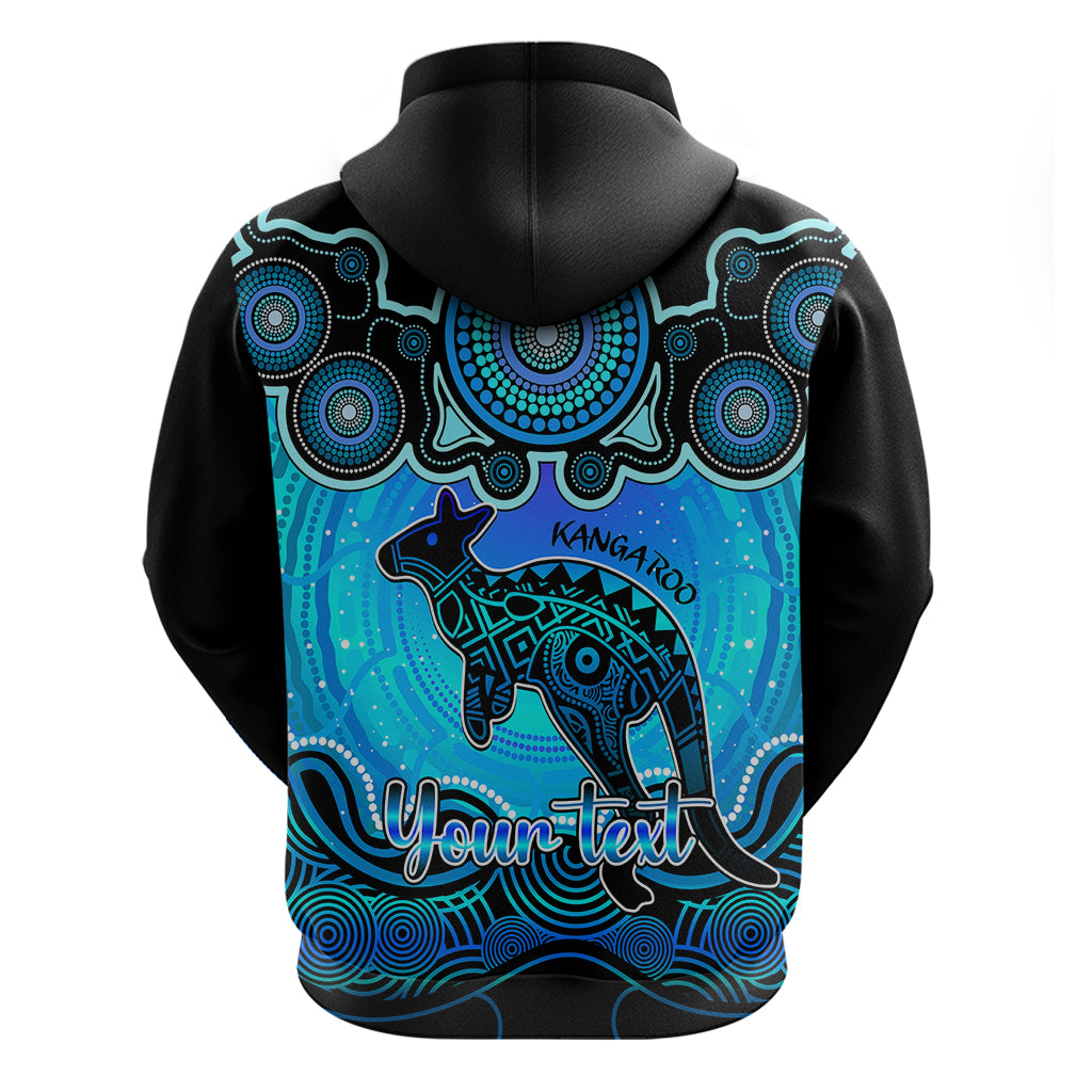 Personalised Australia Aries Kangaroo Zodiac Hoodie Auz Astrology Aboriginal - Aqua LT9 - Vibe Hoodie Shop