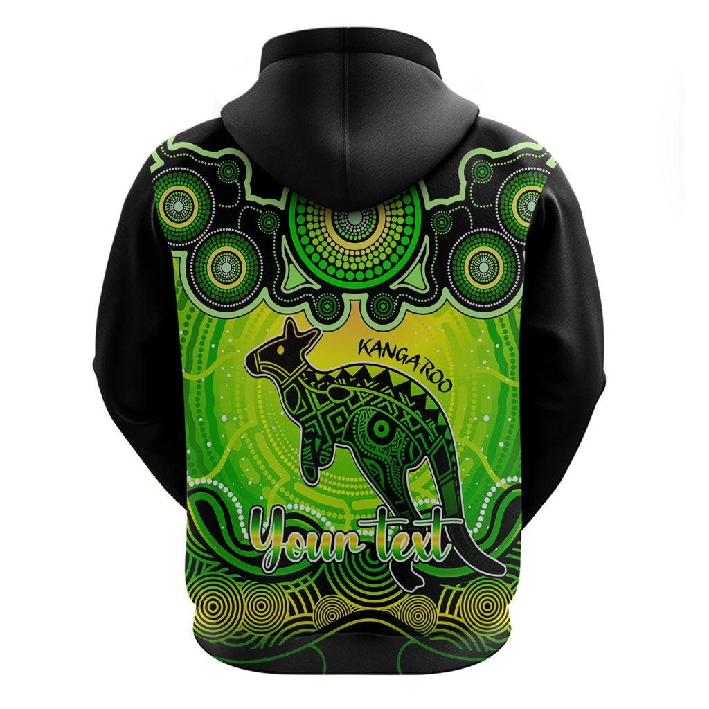 Personalised Australia Aries Kangaroo Zodiac Hoodie Auz Astrology Aboriginal - Green LT9 - Vibe Hoodie Shop