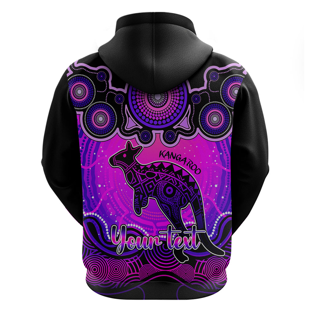 Personalised Australia Aries Kangaroo Zodiac Hoodie Auz Astrology Aboriginal - Magenta LT9 - Vibe Hoodie Shop