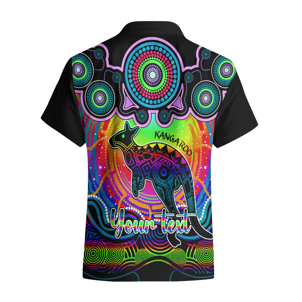 Personalised Australia Aries Kangaroo Zodiac Hawaiian Shirt Auz Astrology Aboriginal - Rainbow - Vibe Hoodie Shop