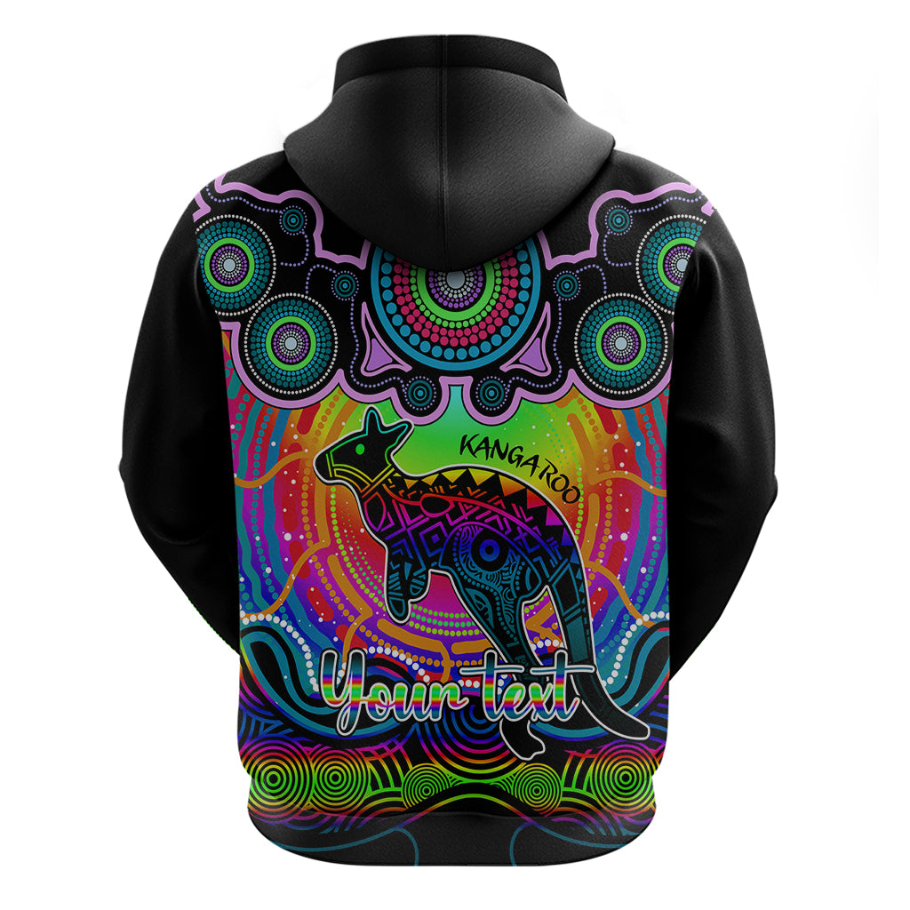 Personalised Australia Aries Kangaroo Zodiac Hoodie Auz Astrology Aboriginal - Rainbow LT9 - Vibe Hoodie Shop